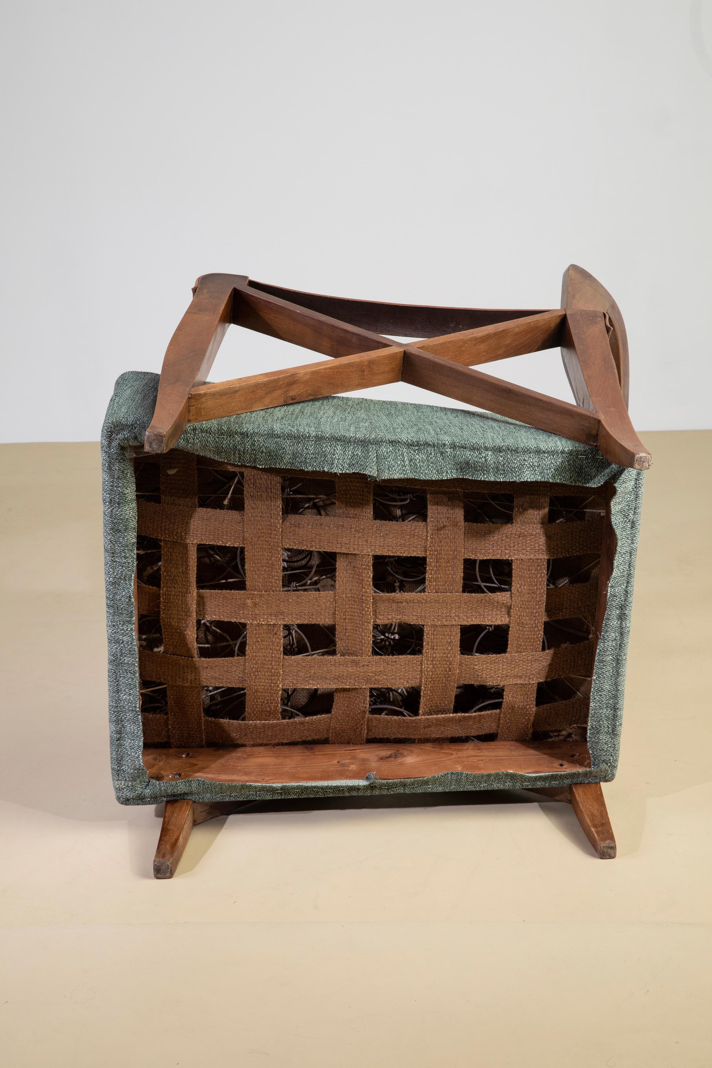 Maurizio Tempestini, coppia di poltrone con braccioli in cuoio, 1947 in vendita 3