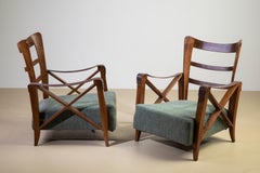 Maurizio Tempestini, pair of armchairs with leather armrests, 1947