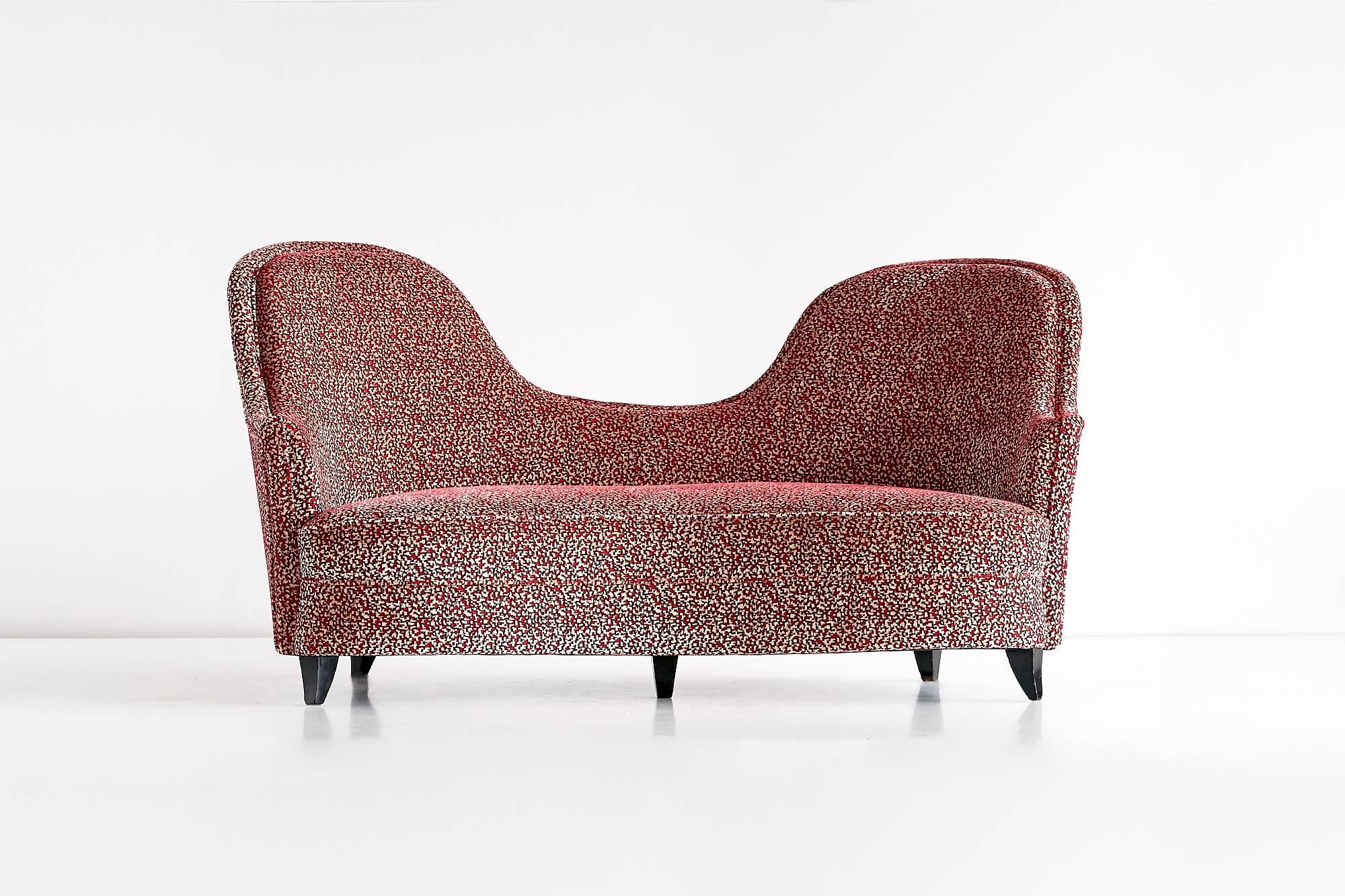 Maurizio Tempestini Curved Two-Seat Sofa, Florence, Italy, Early 1940s 4