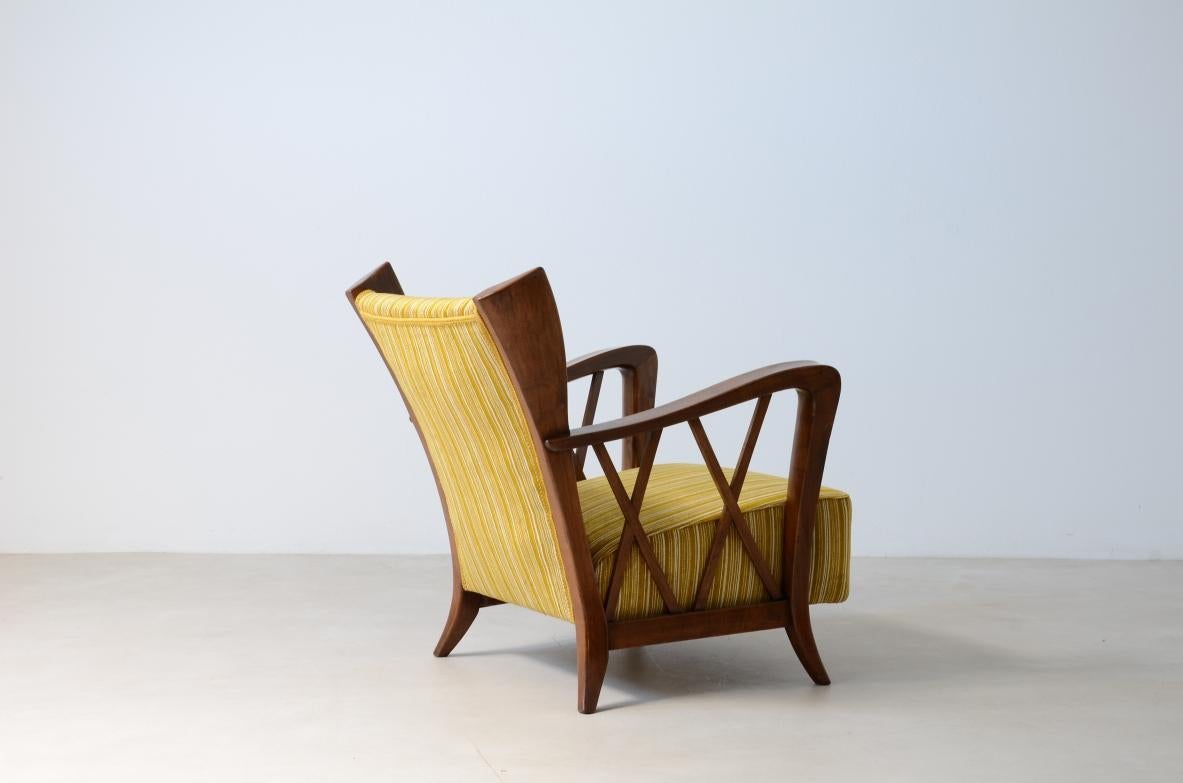 Italian Maurizio Tempestini elegant oak armchair  For Sale