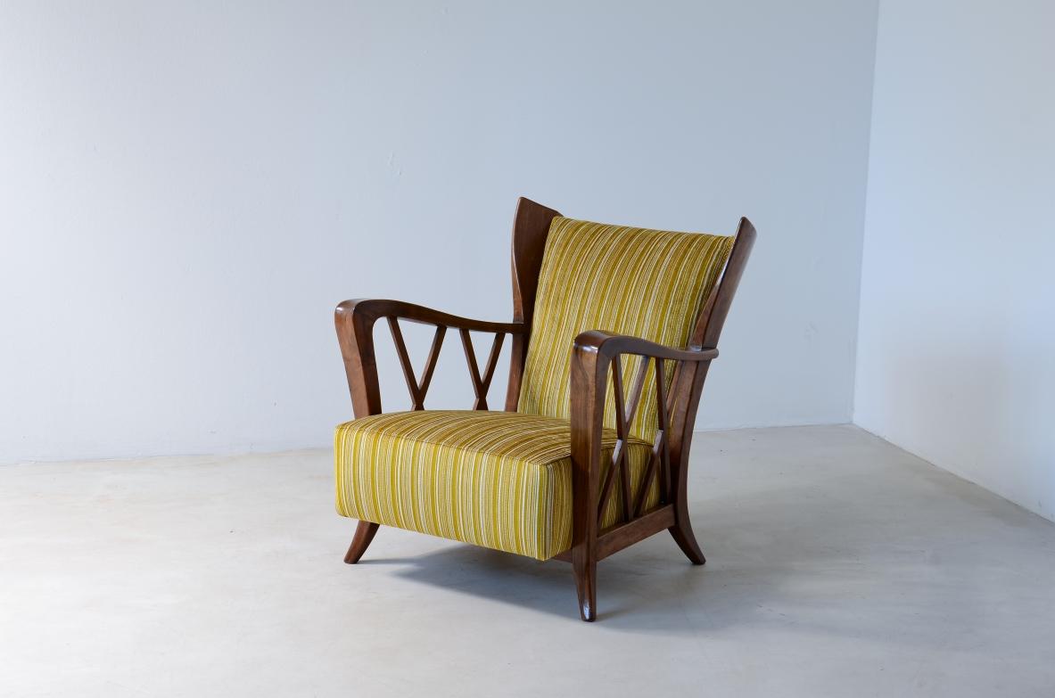 Oak Maurizio Tempestini elegant oak armchair  For Sale