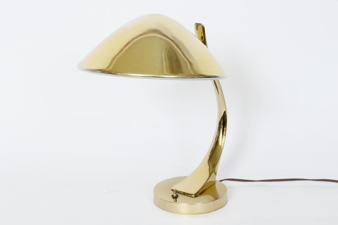 Verstellbare schwedische Messing-Schreibtischlampe von Maurizio Tempestini für Laurel, 1960er Jahre im Angebot 4