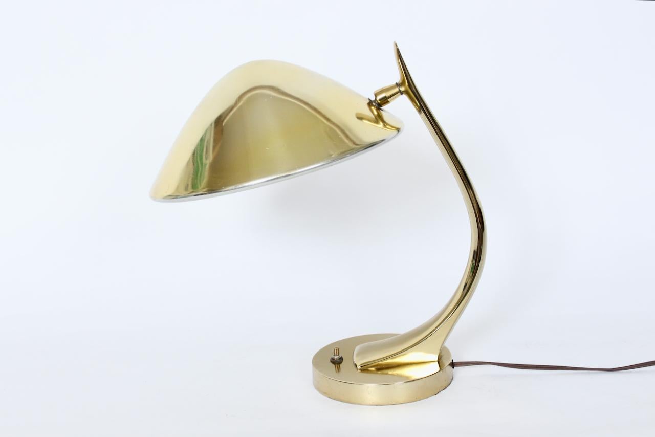 American Maurizio Tempestini for Laurel Adjustable Brass Desk Lamp, 1960s For Sale