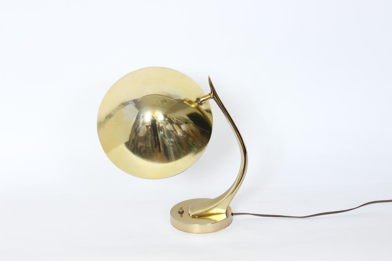 Mid-20th Century Maurizio Tempestini for Laurel Adjustable Brass Desk Lamp, 1960s For Sale