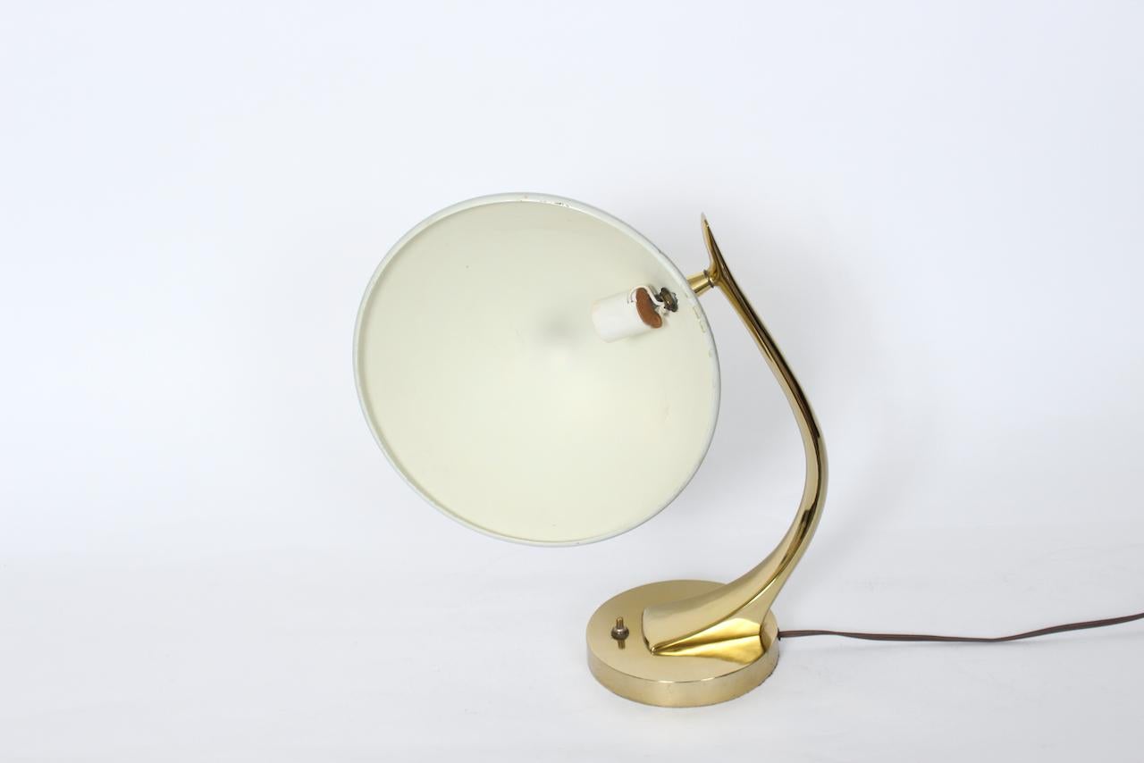 Aluminum Maurizio Tempestini for Laurel Adjustable Swedish Brass Desk Lamp, 1960s For Sale