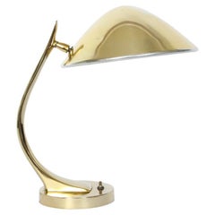 Retro Maurizio Tempestini for Laurel Adjustable Swedish Brass Desk Lamp, 1960s