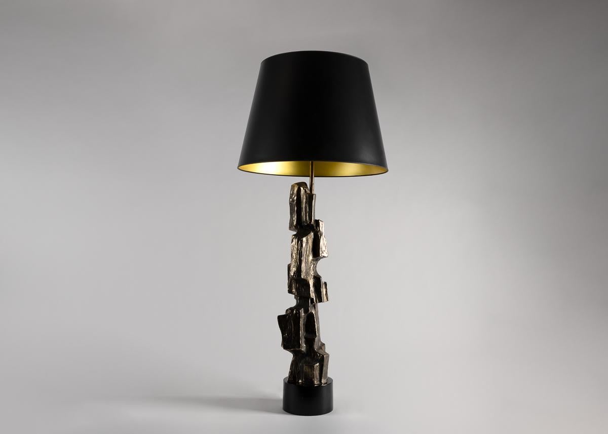 Large Brutalist table lamp by Italian designer Maurizio Tempestini.