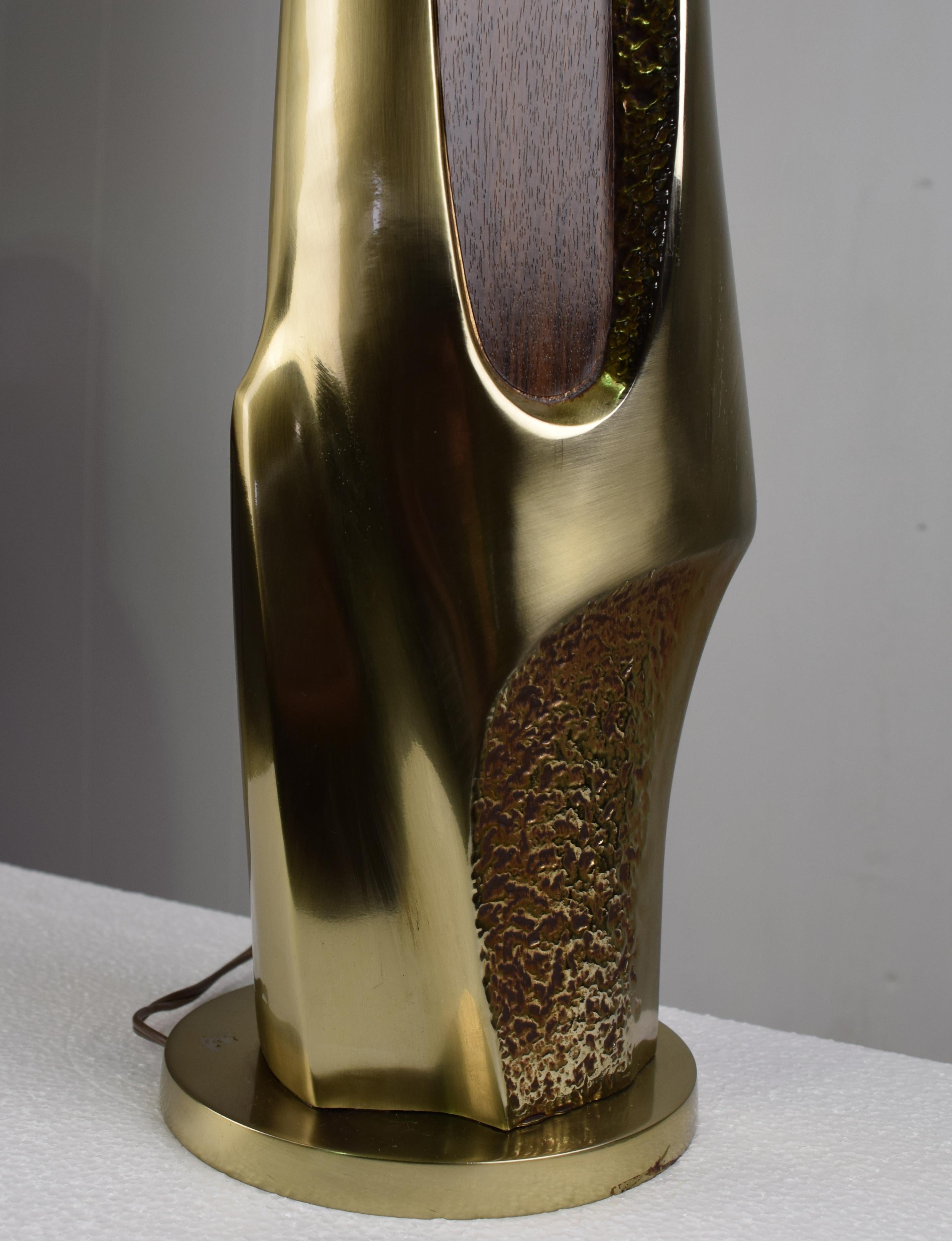 Américain Sculpturale lampe de bureau abstraite en laiton moulé Laurel Lighting en vente