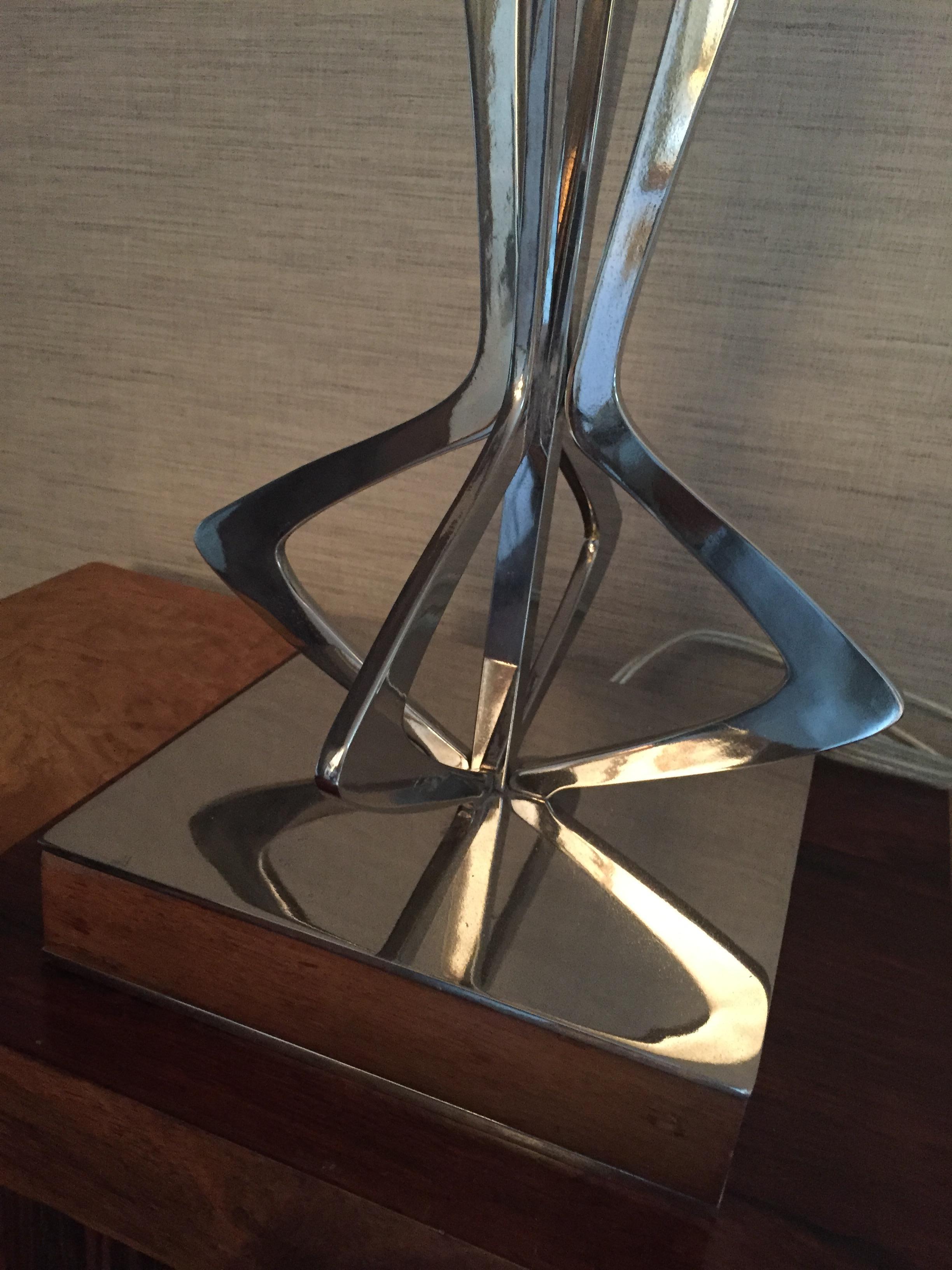 American Maurizio Tempestini for Laurel Sculptural Chrome Table Lamp