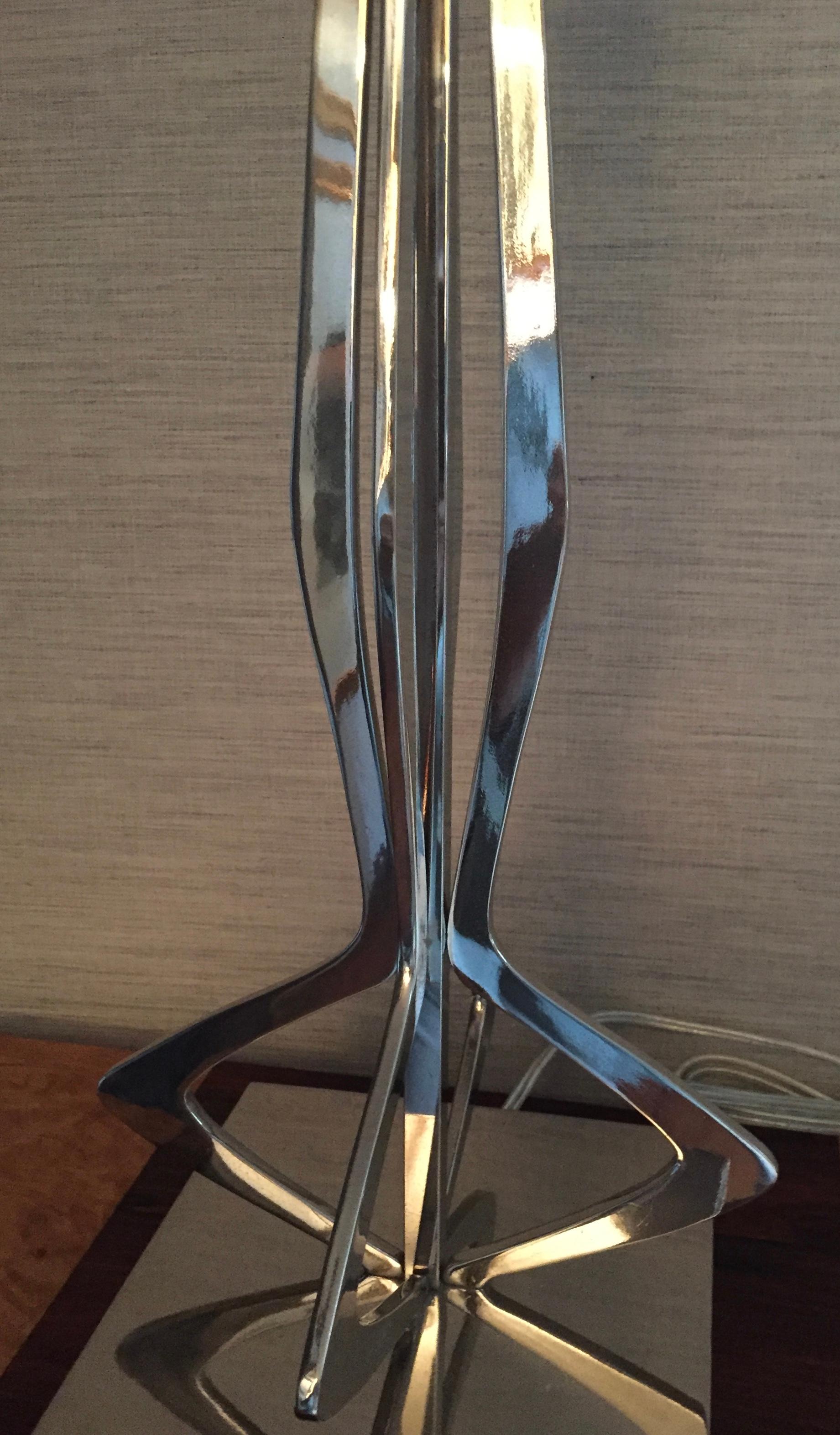 Polished Maurizio Tempestini for Laurel Sculptural Chrome Table Lamp