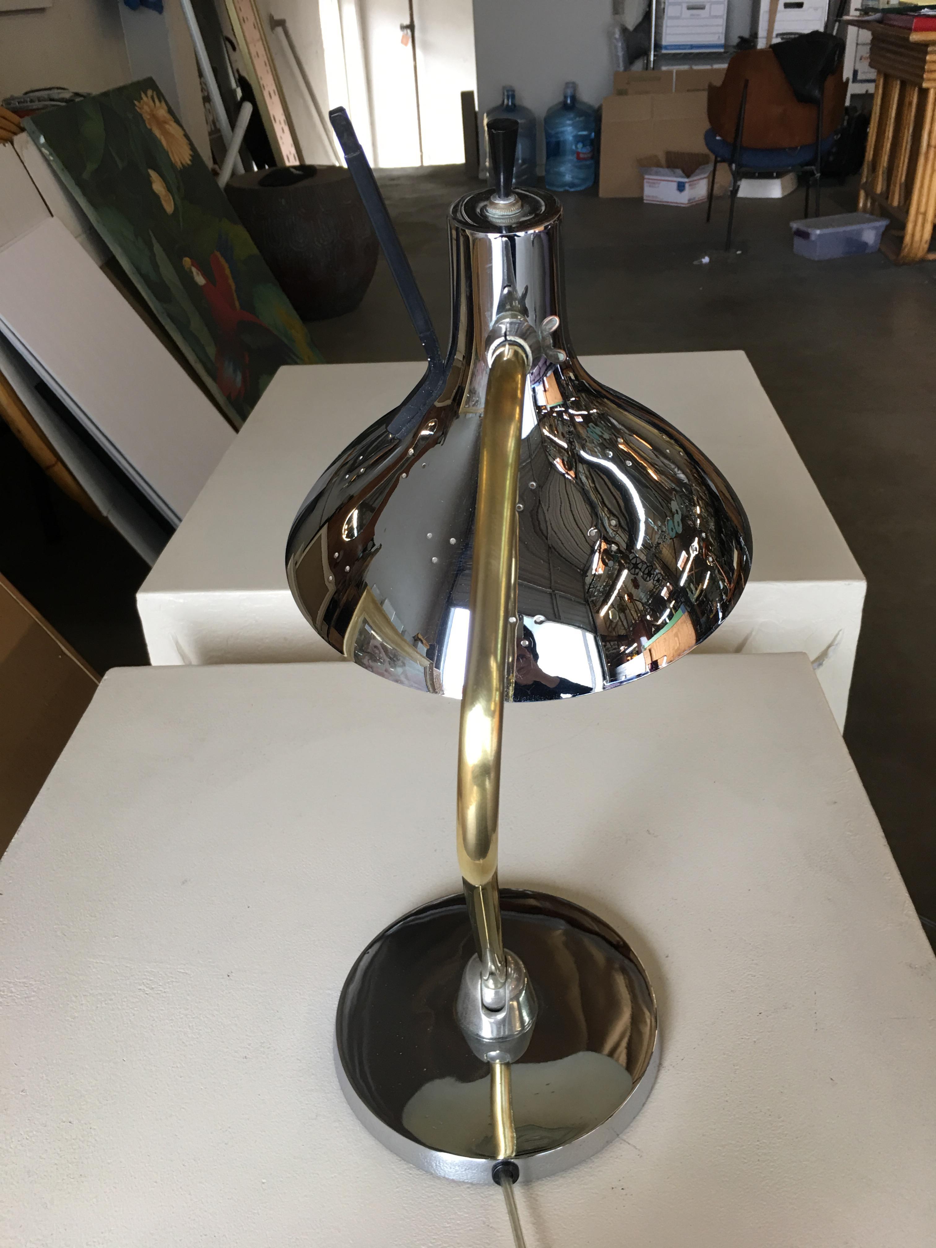 American Mid Century Anglepoise Chrome Desk Lamp By Prescolite For Sale