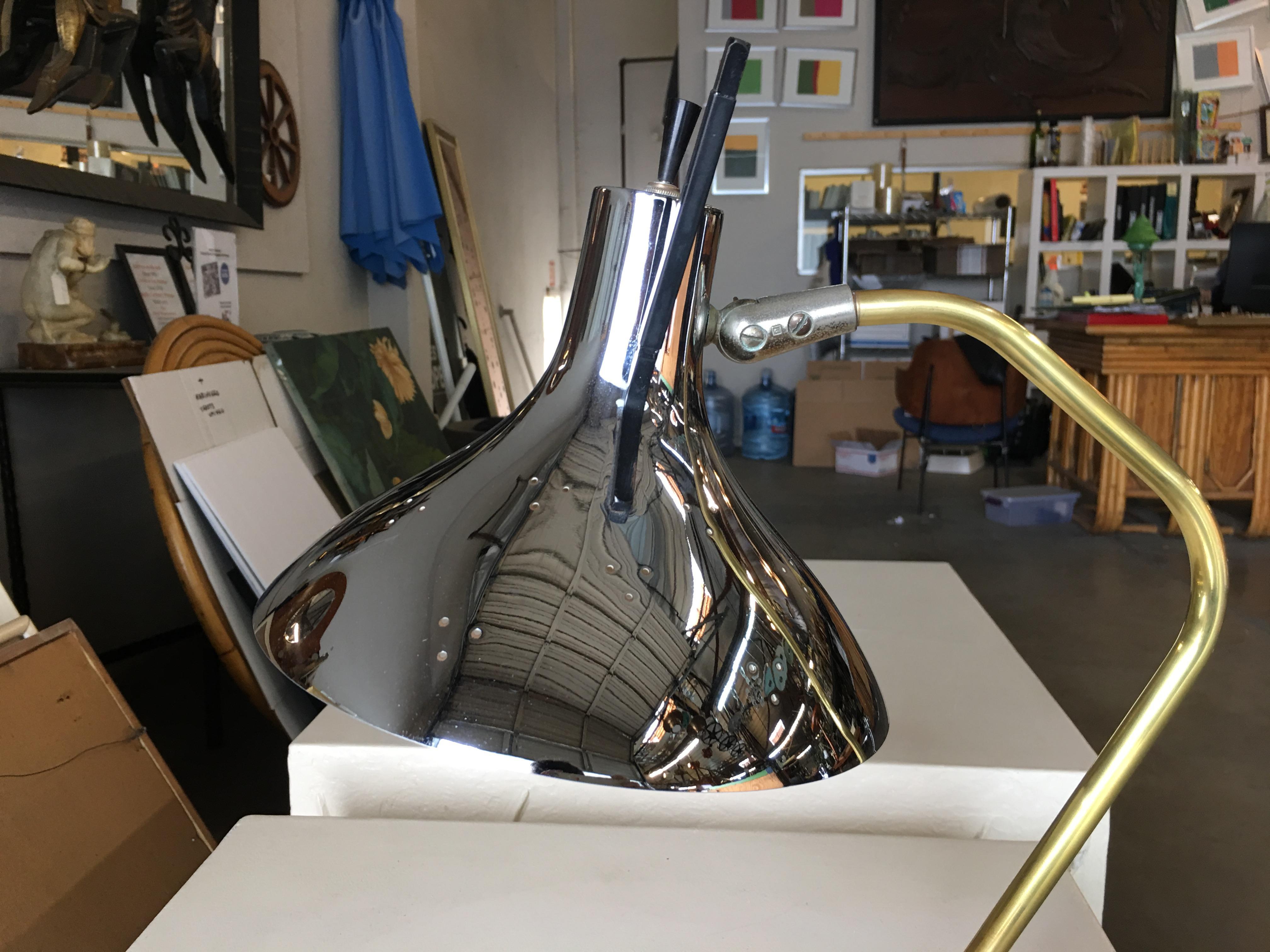 Mid Century Anglepoise Chrome Desk Lamp By Prescolite For Sale 1