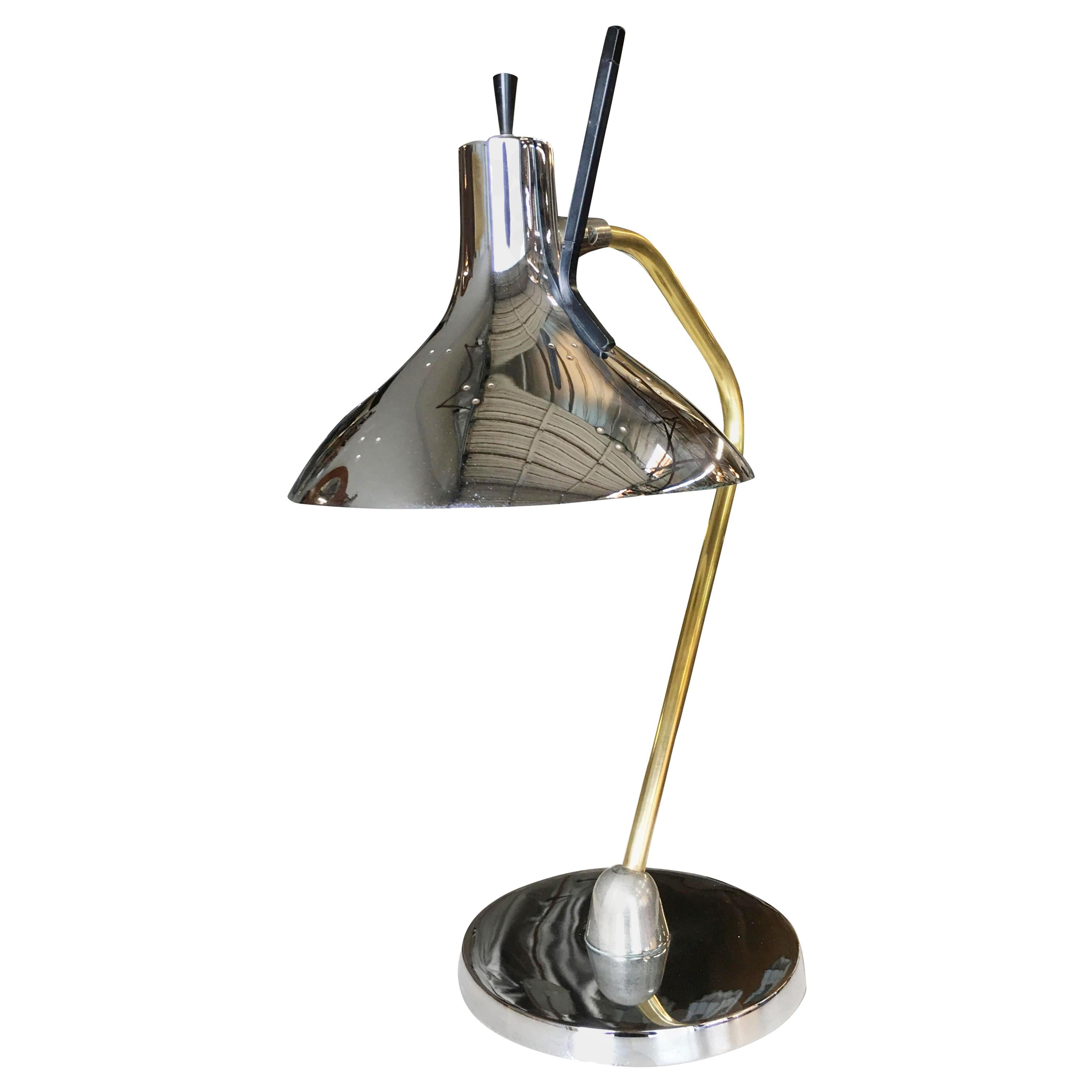 Lampe de bureau chromée mi-siècle Anglepoise par Prescolite
