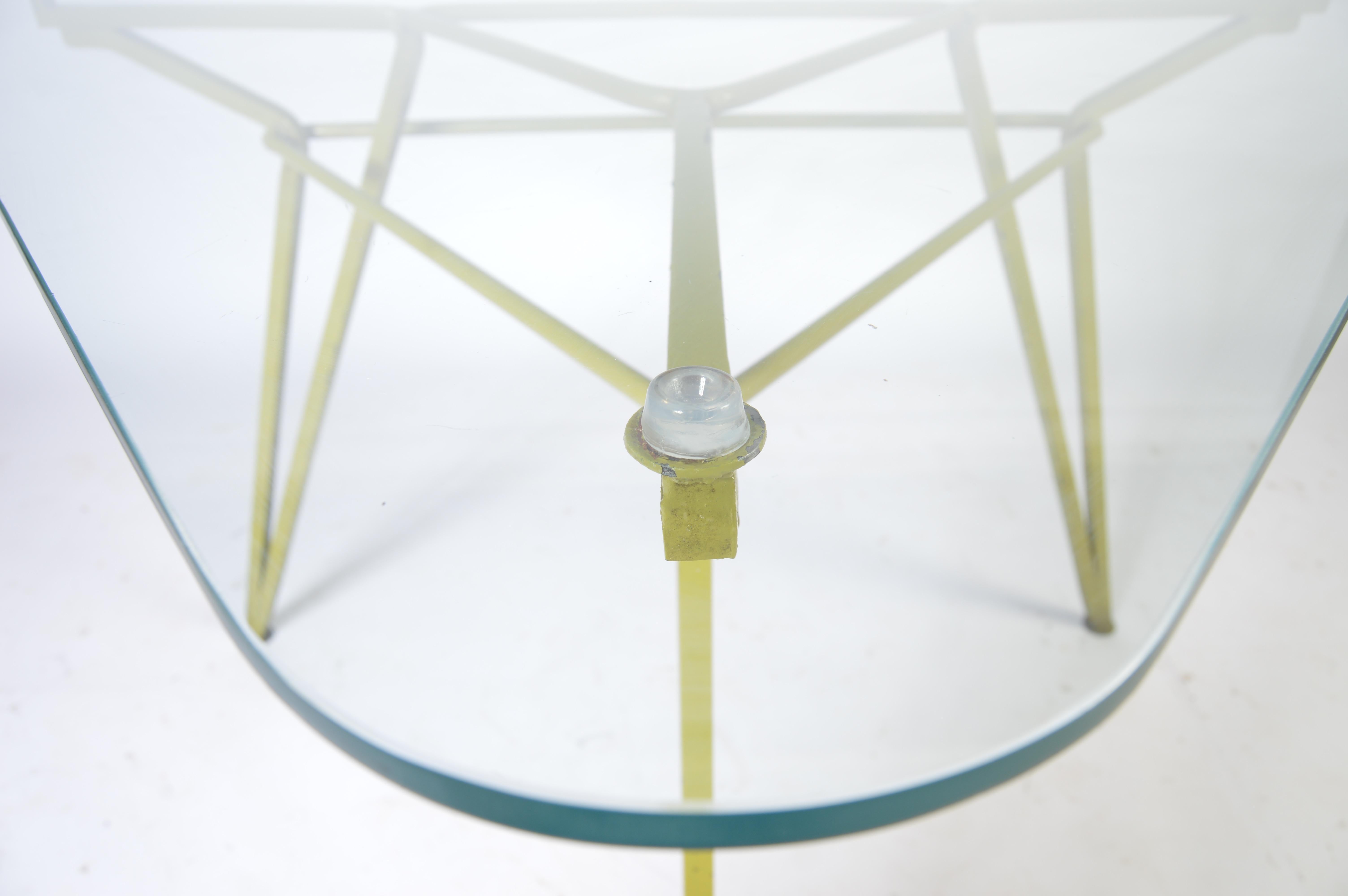 Mid-Century Modern Maurizio Tempestini for Salterini Geometric Iron Table with Glass Top