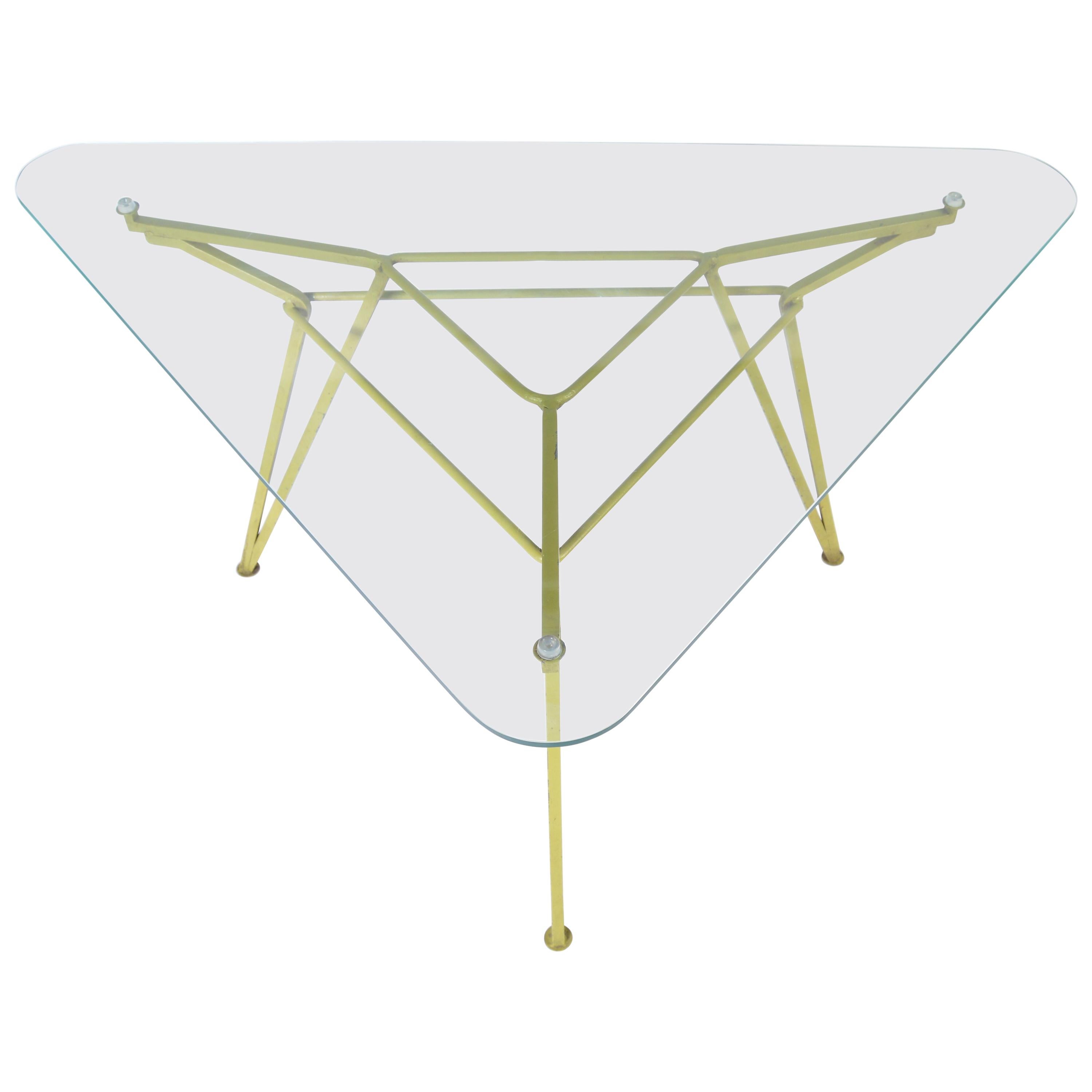 Maurizio Tempestini for Salterini Geometric Iron Table with Glass Top