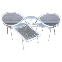 Maurizio Tempestini for Salterini Iron Patio Tete Au Tete Chaise Lounge