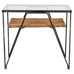 Maurizio Tempestini for Salterini Metal Magazine End Table with Glass Top
