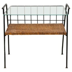 Maurizio Tempestini for Salterini Metal Magazine End Table with Woven Shelf