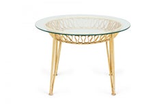 Maurizio Tempestini for Salterini Midcentury Circular White Metal End Table