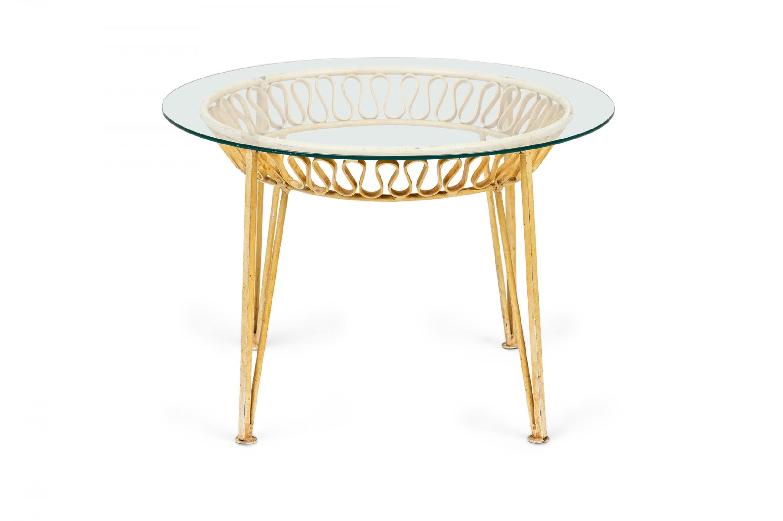 Mid-Century Modern Table d'appoint circulaire blanche Maurizio Tempestini pour Salterini du milieu du siècle dernier en vente