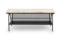 Maurizio Tempestini for Salterini Midcentury Metal Coffee Table with Marble Top