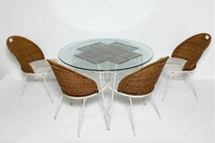 Maurizio Tempestini for Salterini Outdoor Table and Four Neva-Rust Dining Chairs