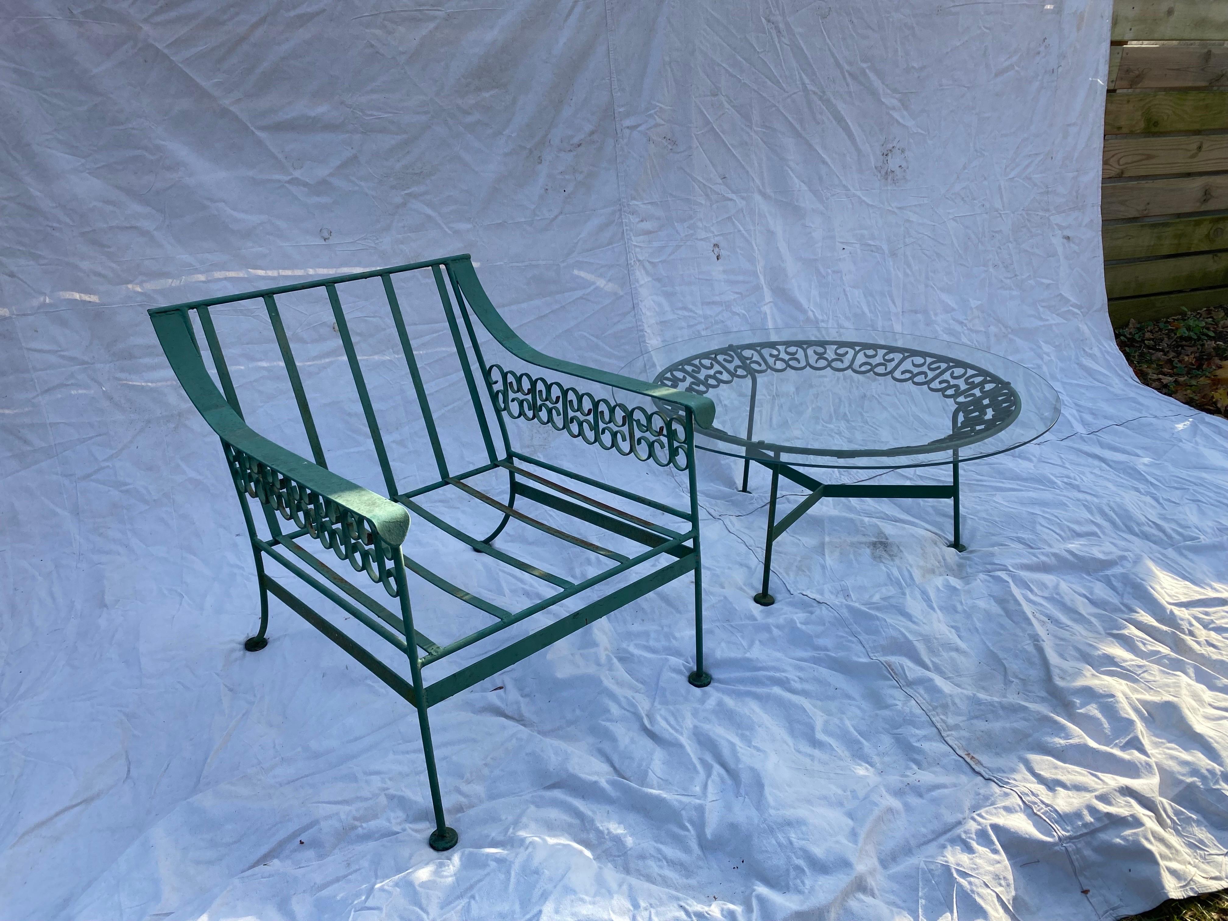 Arthur Umanoff Iron and Glass Side Tables from the Grenada Collection 5