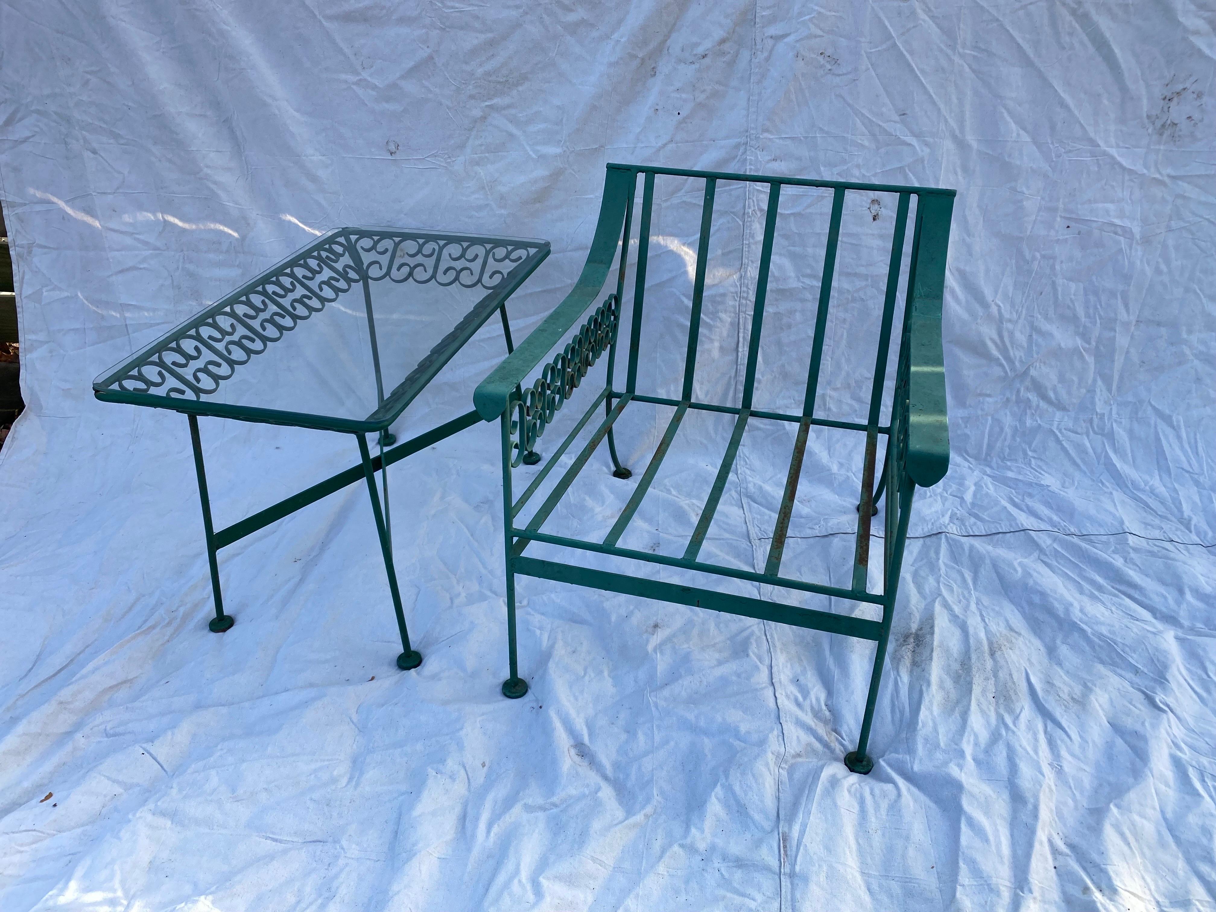 Arthur Umanoff Iron and Glass Side Tables from the Grenada Collection 6