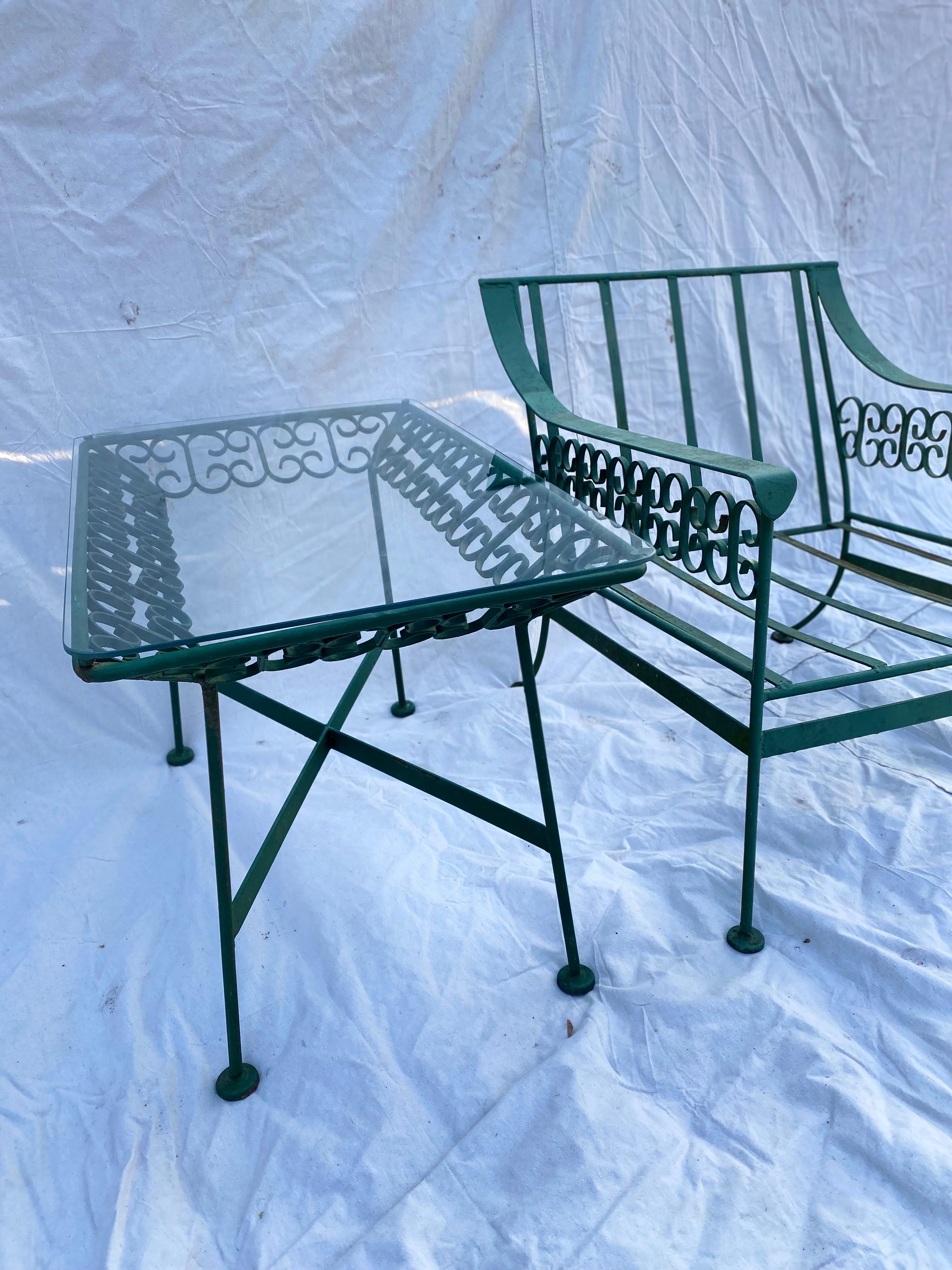 Arthur Umanoff Iron and Glass Side Tables from the Grenada Collection 7