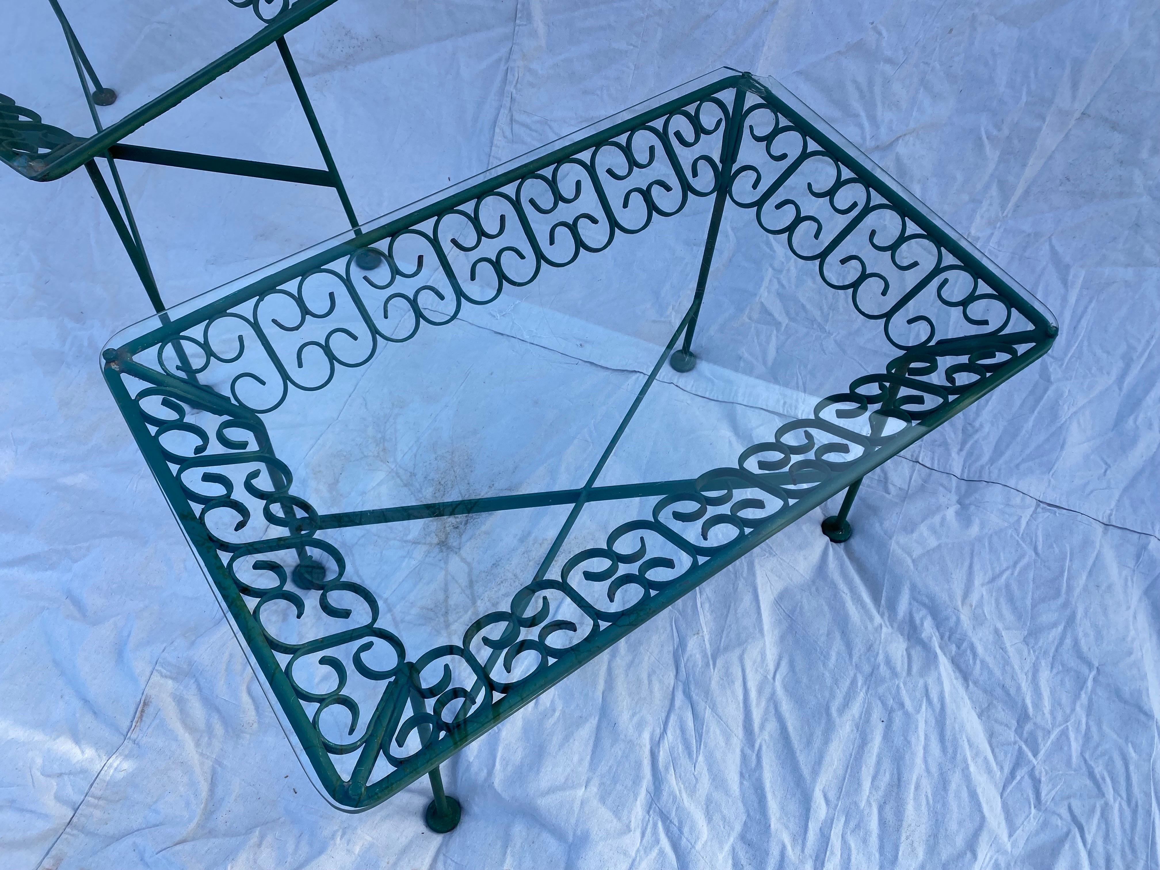 Arthur Umanoff Iron and Glass Side Tables from the Grenada Collection 2