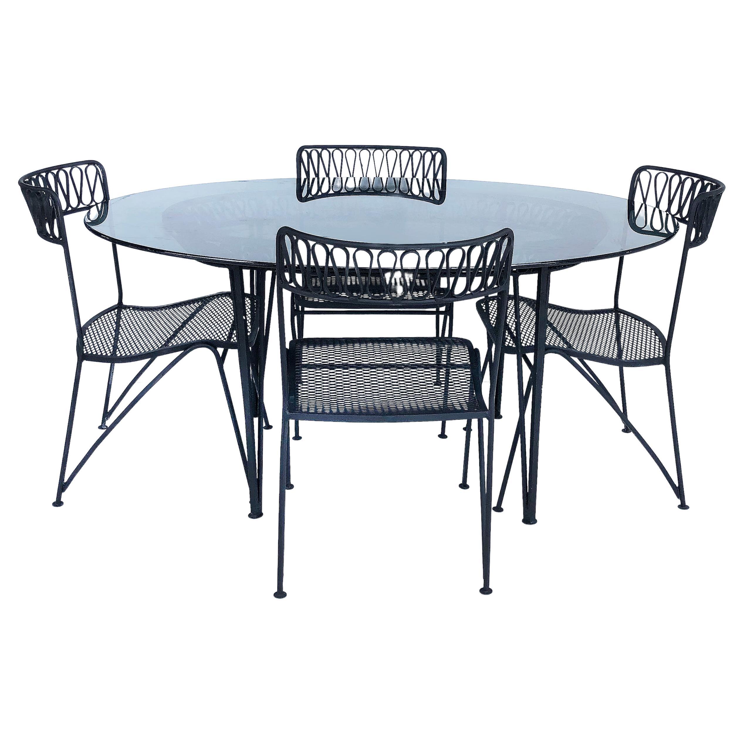 Maurizio Tempestini for Salterini "Ribbon Back" Oval Dining Table & Four Chairs