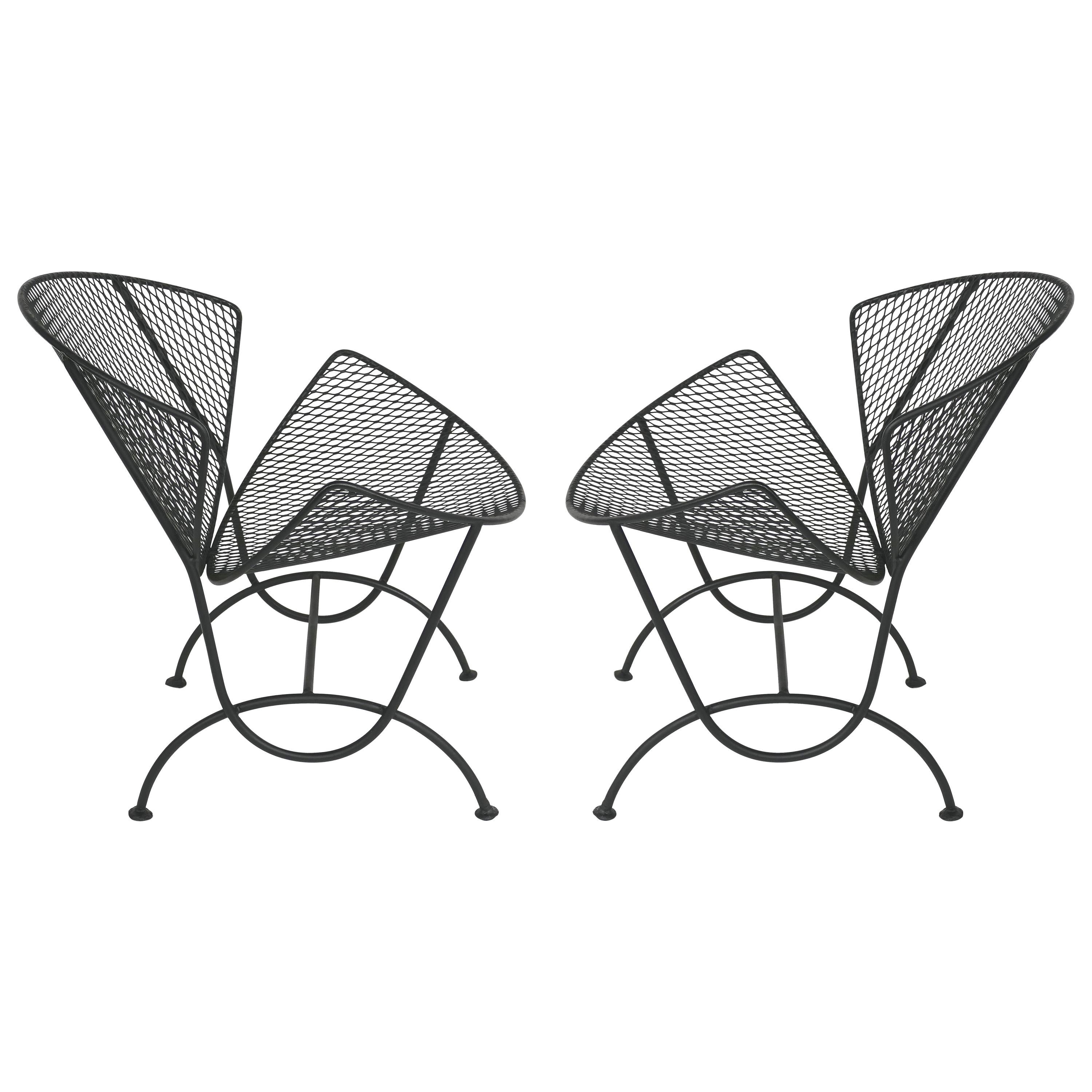 Maurizio Tempestini for Salterini Wrought Iron Chairs, "Orange Slice-Clam Shell"