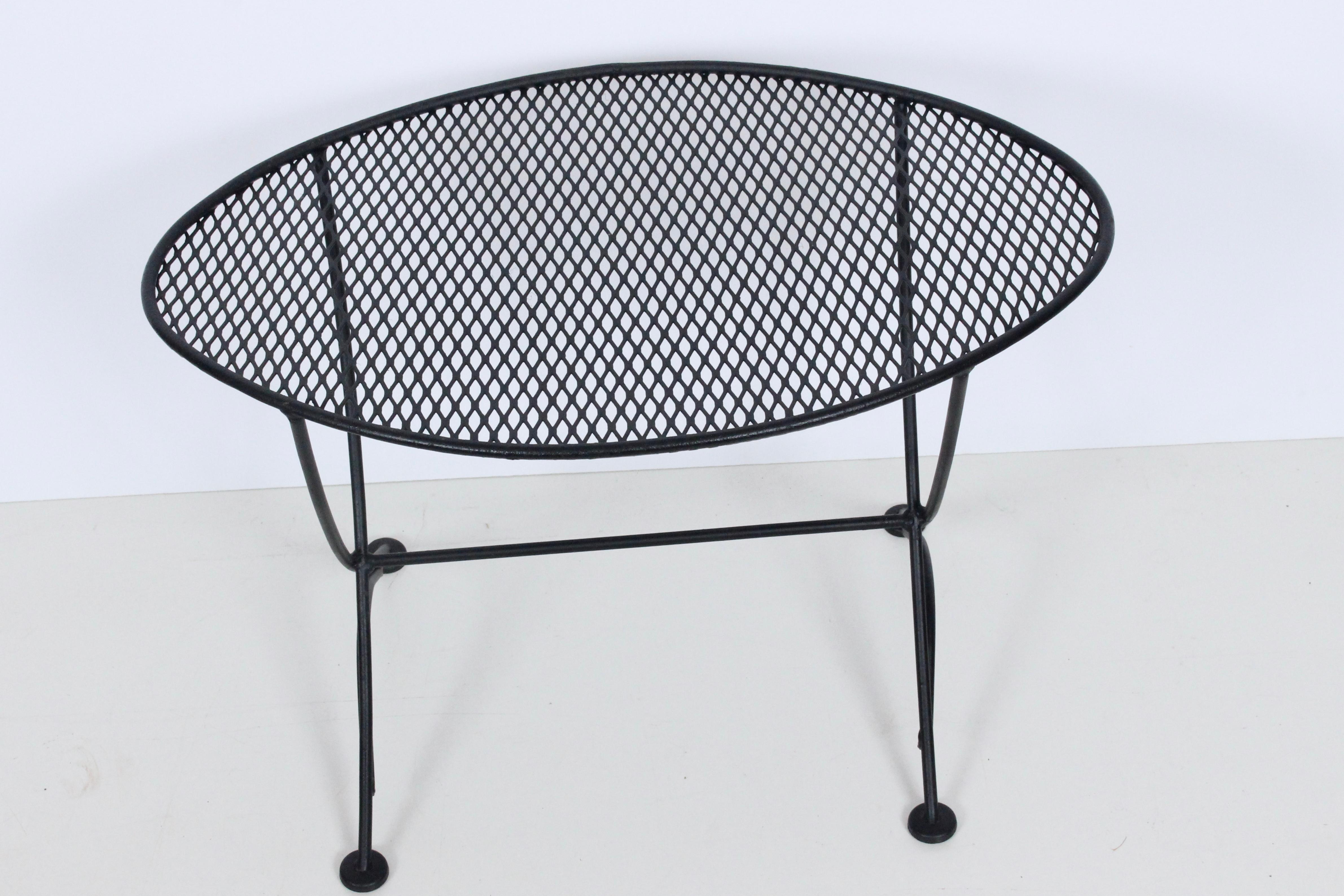 Enameled Maurizio Tempestini for Salternini Black Iron Oval Occasional Table, C. 1950s For Sale