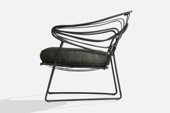 Maurizio Tempestini, Lounge Chair, Iron, Fabric, USA 1960s