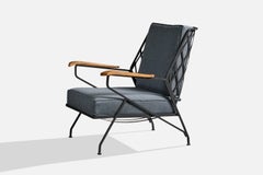 Maurizio Tempestini, Lounge Chair, Iron, Wood, Fabric, USA, 1950s