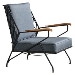 Maurizio Tempestini, Lounge Chair, Iron, Wood, Fabric, USA, 1950s