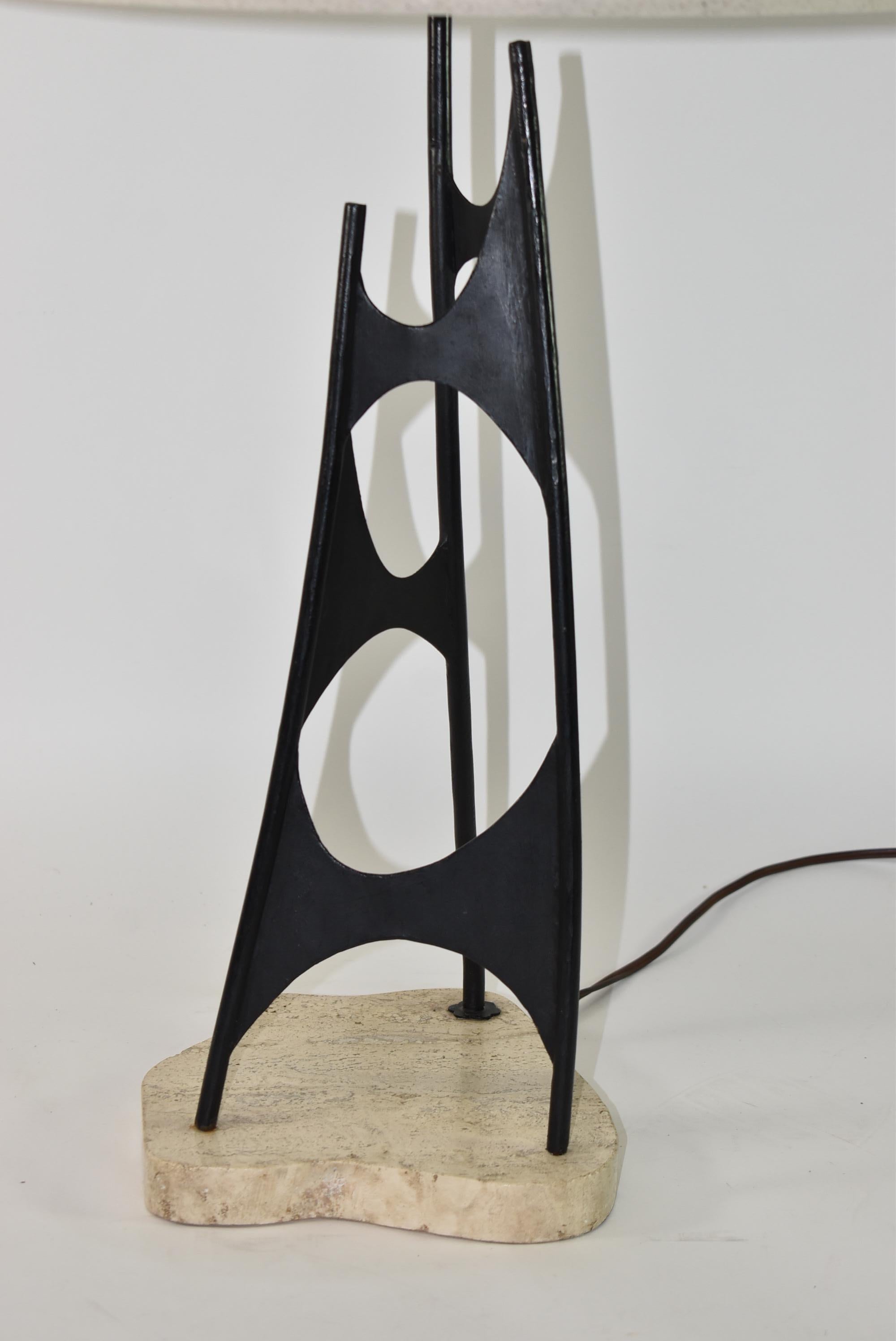 Unknown Maurizio Tempestini Modern Sculptural Steel Table Lamp