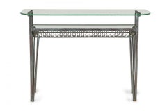 Maurizio Tempestini Salterini Midcentury Black Metal and Glass Console Table