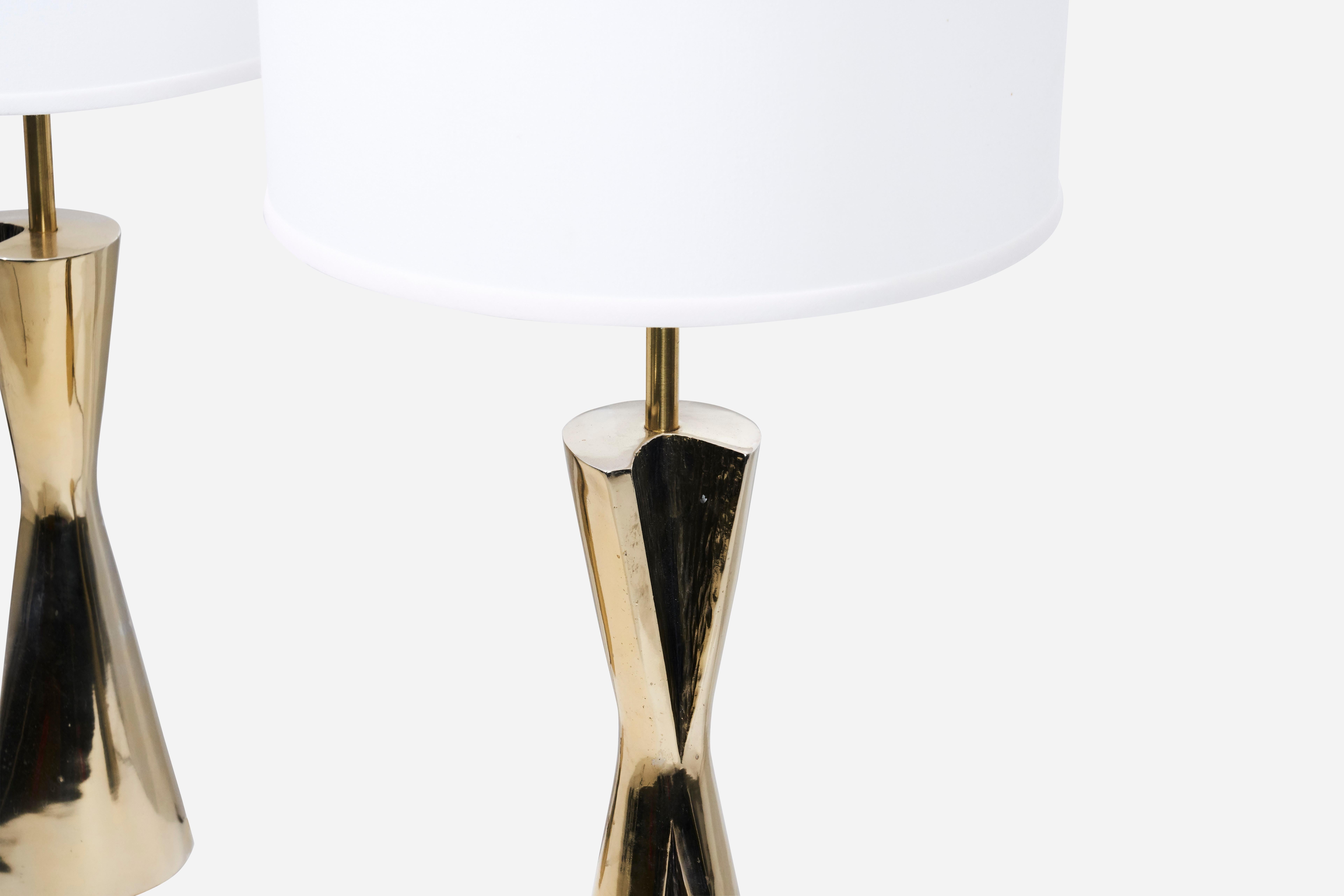 American Sculptural Brass Table Lamps