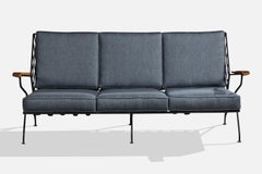 Maurizio Tempestini, Sofa, Eisen, Holz, Stoff, USA, 1950er Jahre