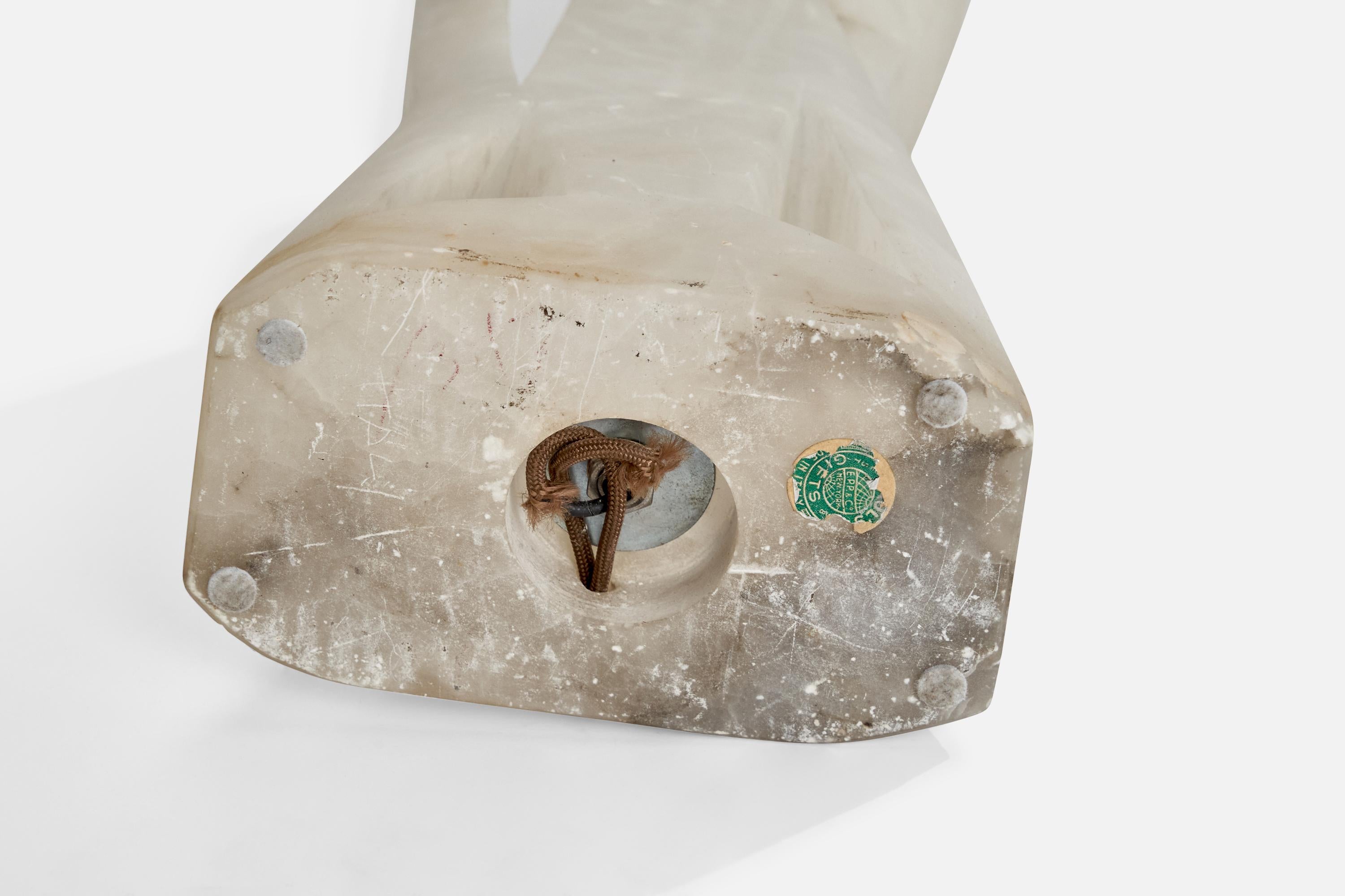 Maurizio Tempestini, Table Lamps, Alabaster, Brass, Fabric, Italy, 1965 8