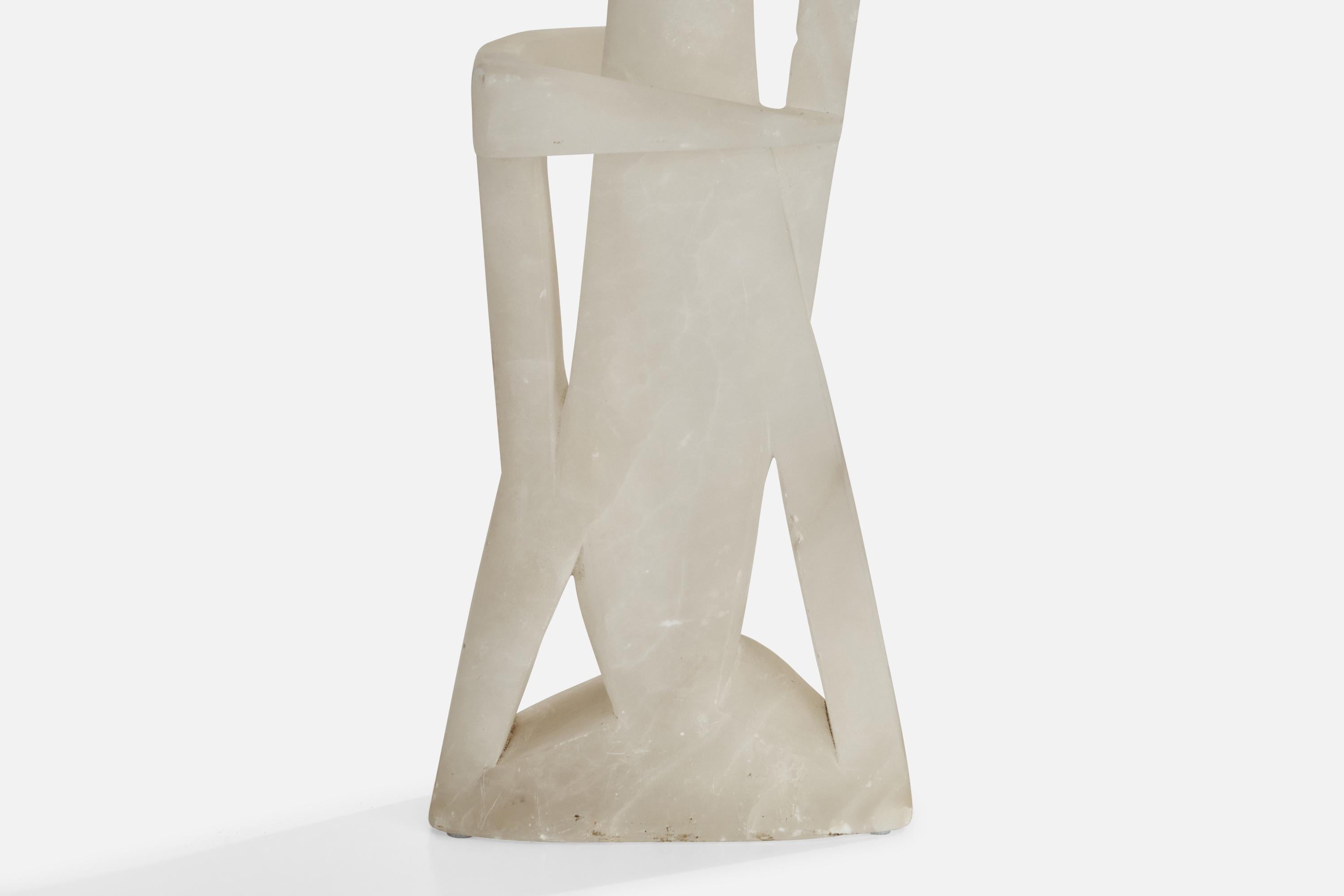Mid-Century Modern Maurizio Tempestini, Table Lamps, Alabaster, Brass, Fabric, Italy, 1965
