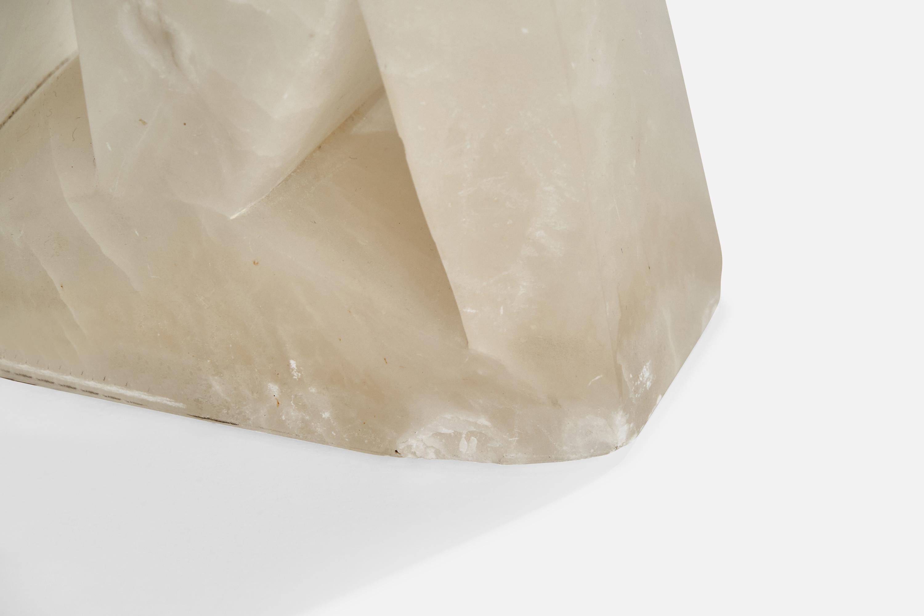 Mid-20th Century Maurizio Tempestini, Table Lamps, Alabaster, Brass, Fabric, Italy, 1965