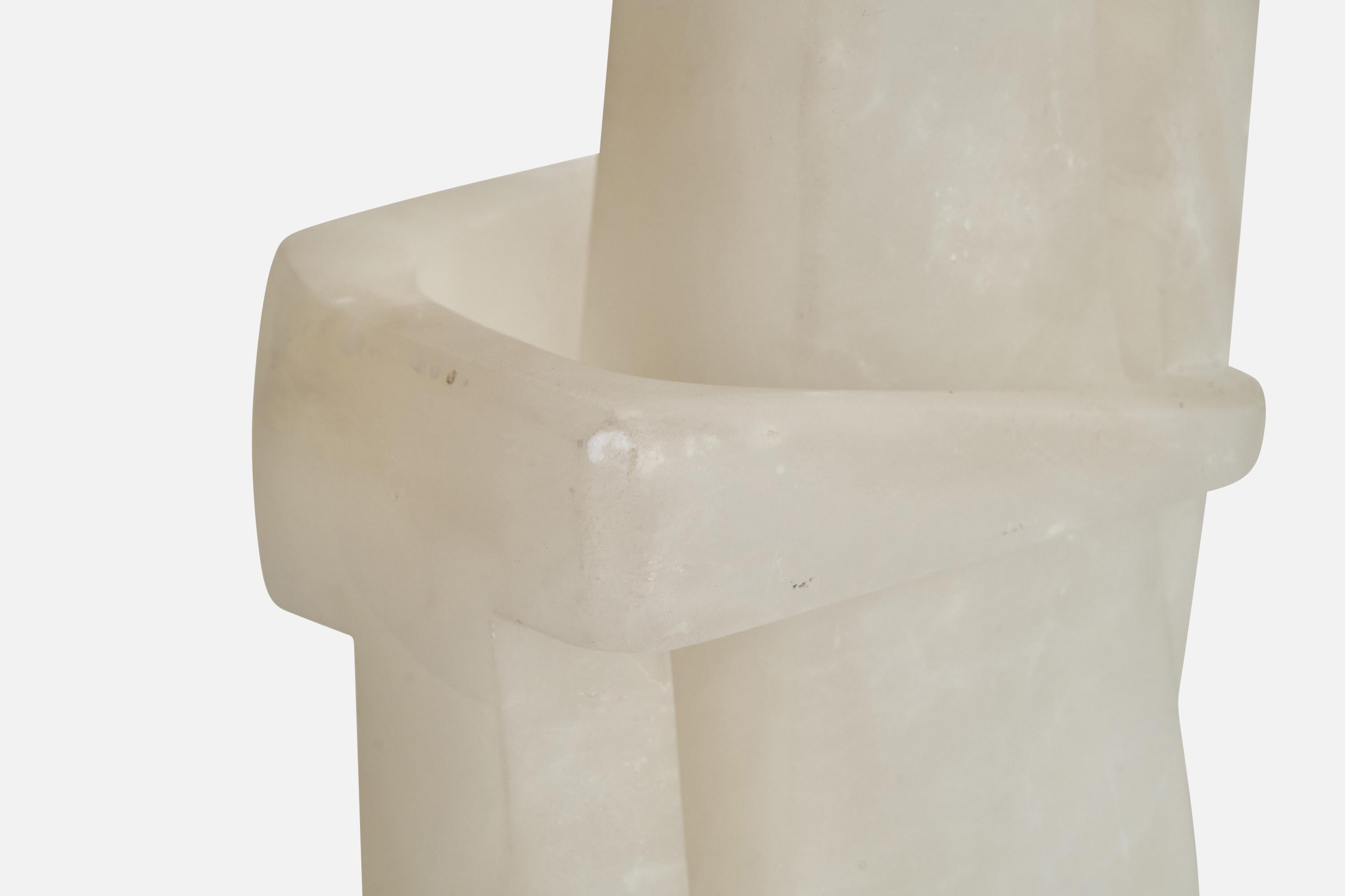 Maurizio Tempestini, Table Lamps, Alabaster, Brass, Fabric, Italy, 1965 1