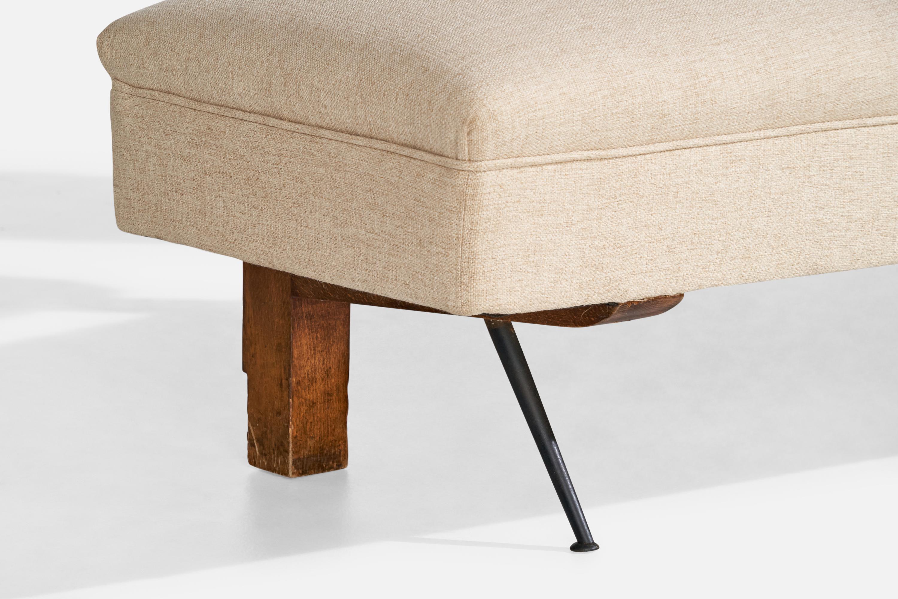 Maurizio Tempestini, Einzigartiges Sofa, Holz, Stoff, Metall, Italien, 1950er Jahre im Angebot 5