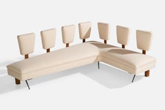 Maurizio Tempestini, Unique Sofa, Wood, Fabric, Metal, Italy, 1950s