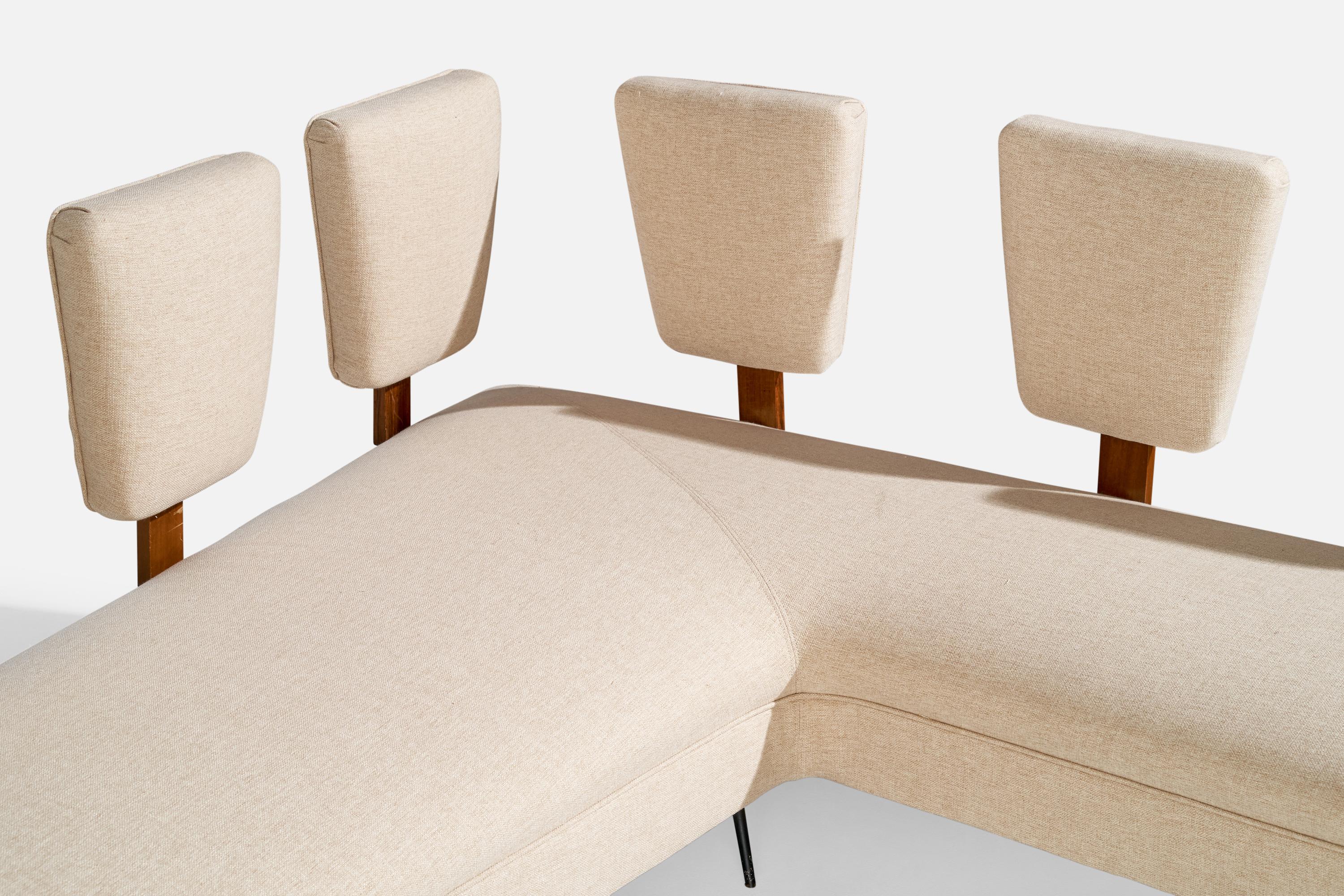 Maurizio Tempestini, Einzigartiges Sofa, Holz, Stoff, Metall, Italien, 1950er Jahre im Angebot 2