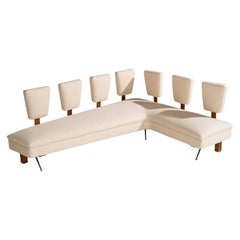 Maurizio Tempestini, Unique Sofa, Wood, Fabric, Metal, Italy, 1950s
