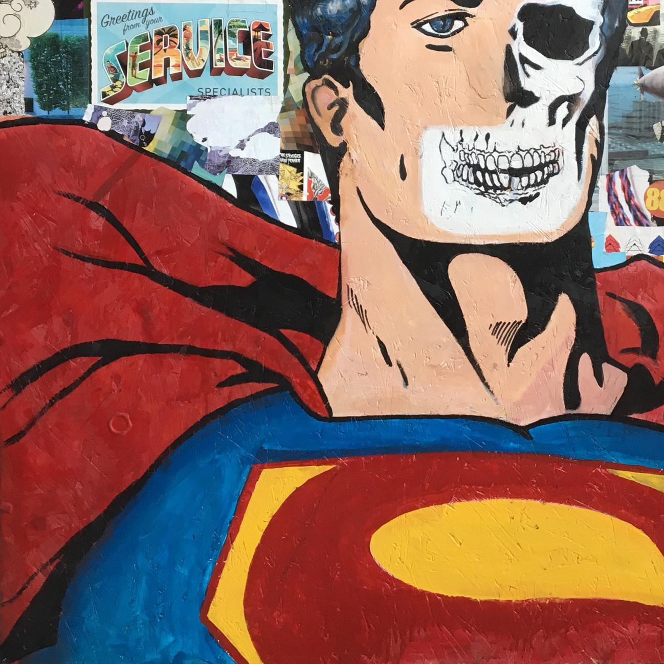 Superman - Pop Art Mixed Media Art by Maurizio Zuluaga