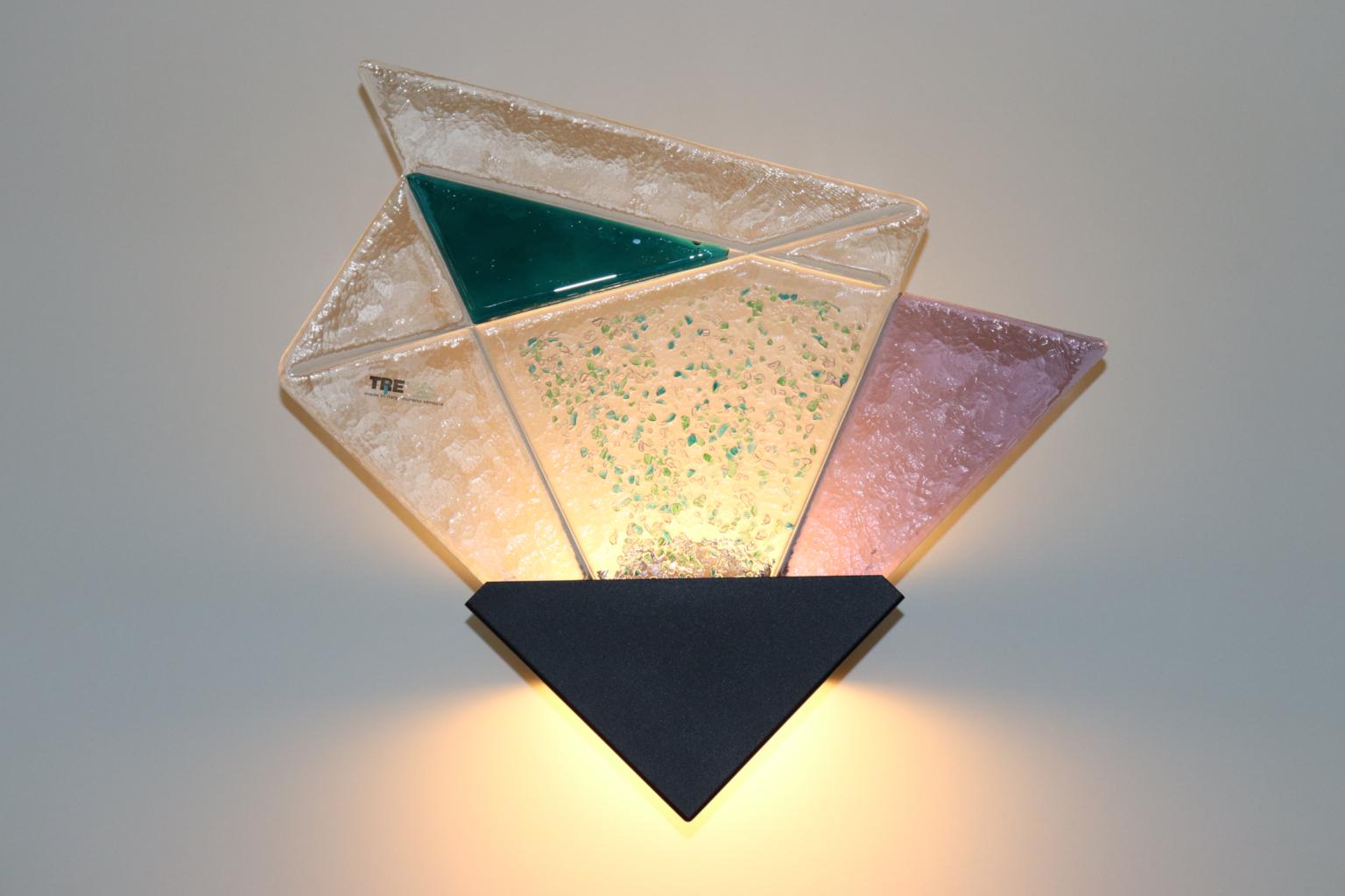 Mid-Century Modern Mauro Dalla Valle for ITRE Wall Light Murano Cast Glass Multi-Color 